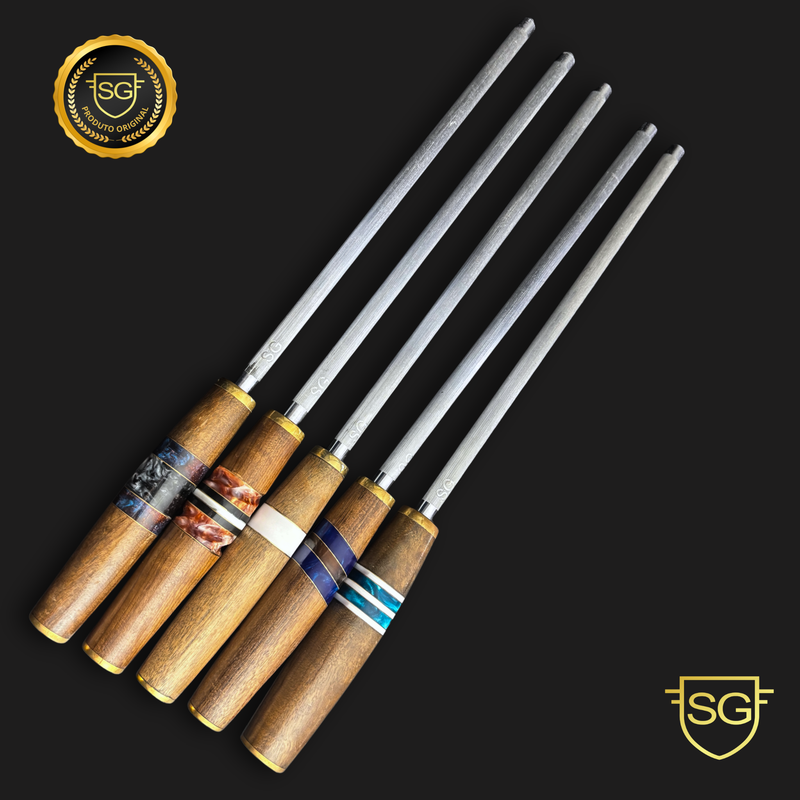Chaira Profissional Aço Damasco 8 e 10 Polegadas-SG
