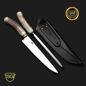 Conjunto Faca e Chaira Cervo Argentino