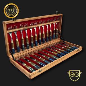 Conjunto de Talheres 24 Peças Serrilhados | SG Facas