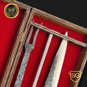 Tri Conjunto Picaço Artesanal Aço Carbono 3mm Cabo Madeira | SG Facas