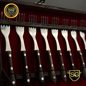 Conjunto Talher Picaço 24 Peças Aço Carbono Artesanal | SG Facas