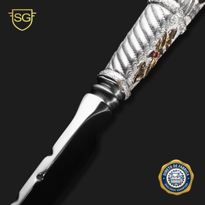 Faca Prata e Ouro Lâmina em Aço Inox 420C-SG Facas